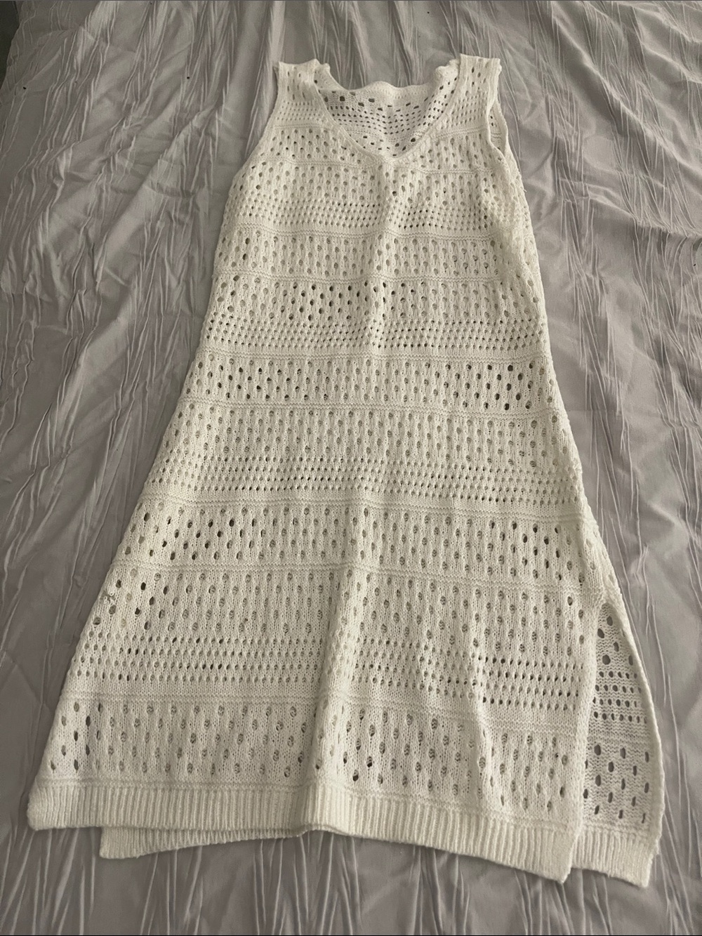 Women’s White Crochet Knit Skirt